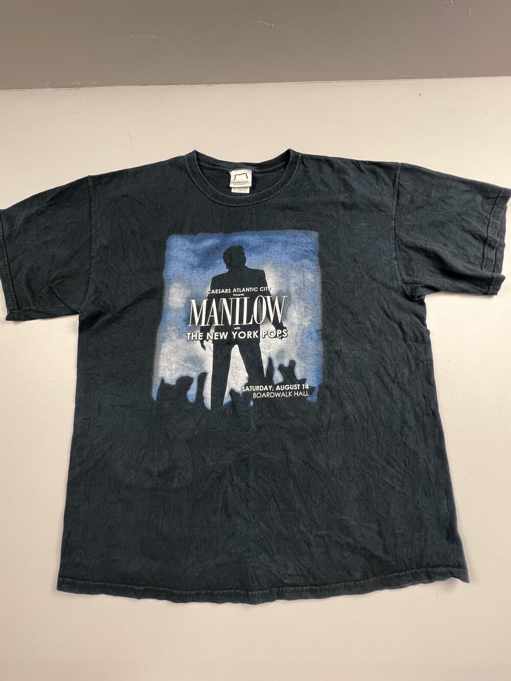 Manilow By Shirt Mens XL Black Caesars Atlantic City Graphic Band Tee